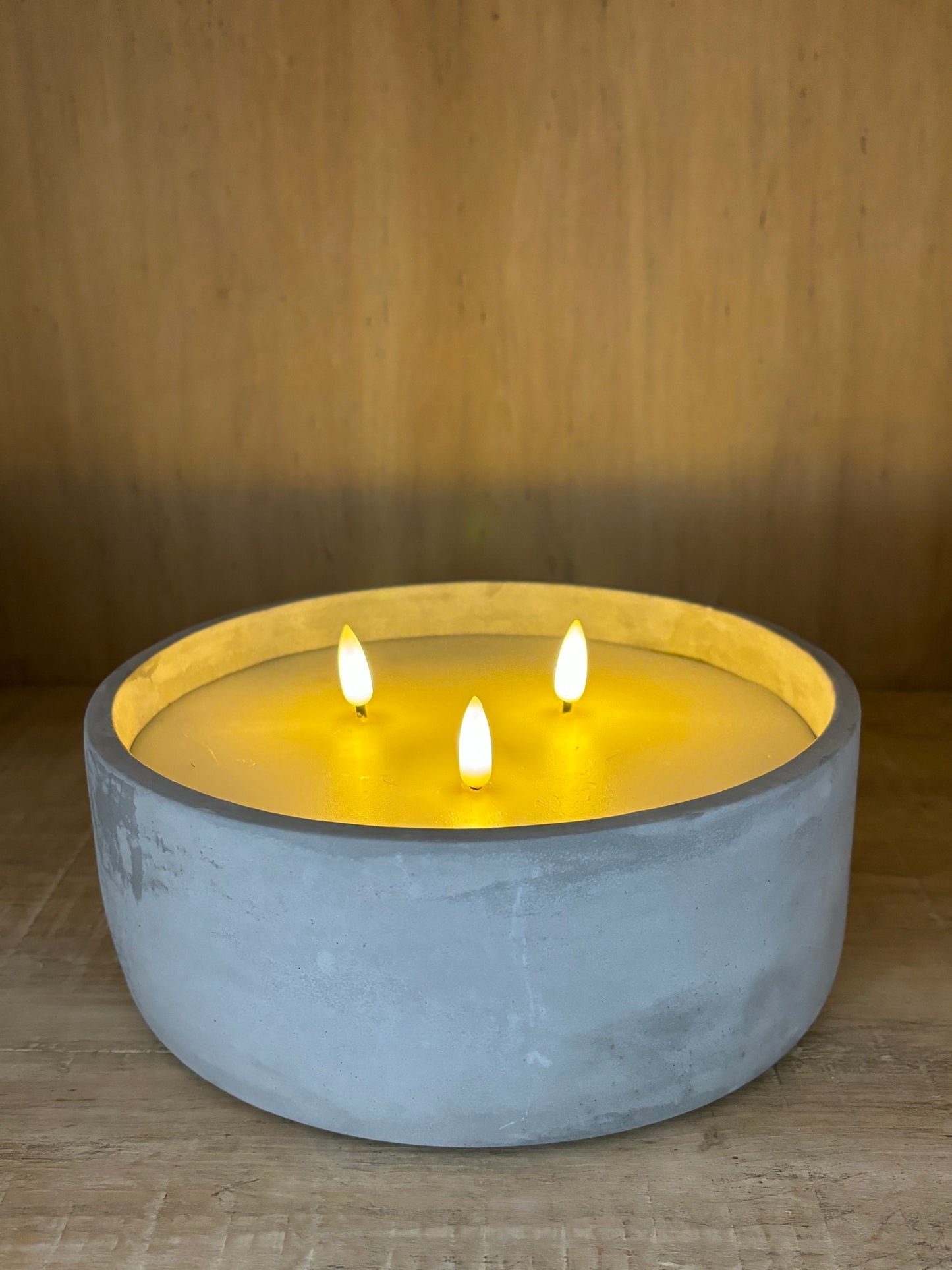 Cement LED 3 Wick Candle