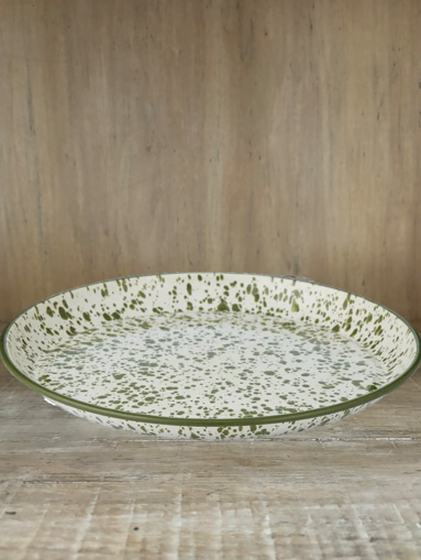Sage Speckle Enamel Tray